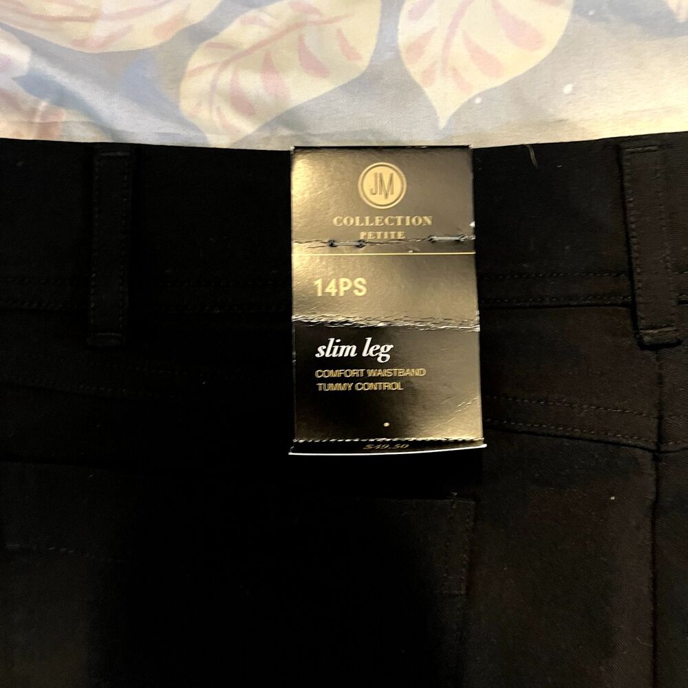 JM Collection Pull‑On Pants Women’s 14P Black Slim Leg Stretch Comfort NWT - Picture 10 of 14